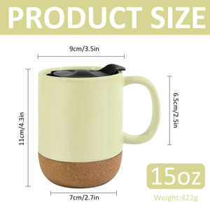 Tazza in Ceramica Personalizzabile da 15oz <span class=keywords><strong>con</strong></span> Impressioni Laser e Base in Sughero, Tazze Personalizzate per <span class=keywords><strong>Caffè</strong></span> - Product Image 2