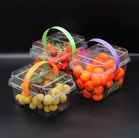 Boîte en plastique transparente de récipient d'emballage alimentaire de boursouflure d'animal familier écologique fait sur commande raisin fraise fruit