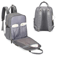 Sac à dos à couches, sacs à langer multifonctions pour bébé, sac à dos de voyage étanche avec matelas à langer et sangles de poussette