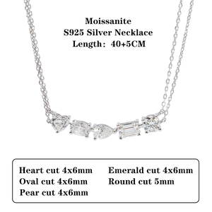 starsgem 925 silver moissanite fancy shape loose moissanite gold plated silver jewelry pendant necklace - Product Image 2