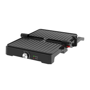 Machine à sandwich à <span class=keywords><strong>steak</strong></span> antiadhésive en acier inoxydable personnalisée 2 tranches Plaque chauffante électrique professionnelle Contact plat Panini Grill Press - Product Image 4