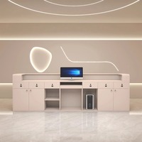 XTQT-055 Ensemble de mobilier de bureau moderne en bois pour réception d'hôtel, école, supermarché, salle à manger, comptoir d'accueil