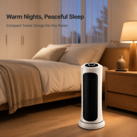 Radiateur soufflant 2000W avec télécommande, écran tactile, chauffage céramique PTC, effet cheminée, humidificateur