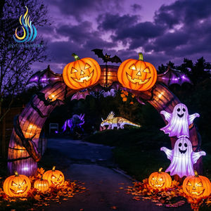 Arco Gigante per Esterni a Tema Halloween con Zucca, Teschio di Zucchero e Pipistrello, Lanterna per Eventi e Decorazioni del Giorno dei Morti - Product Image 2