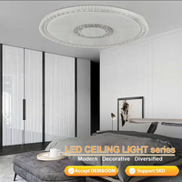 Plafonnier LED intelligent IP20 blanc contemporain, à commande par télécommande/application, dimmable, éco-responsable, angle de faisceau 120°