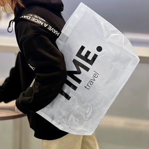 Commercio all'ingrosso moda trasparente <span class=keywords><strong>PP</strong></span> tessuto di plastica Tote borsa Eco- Friendly riciclato laminato tessuto borsa con manico - Product Image 1