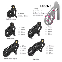 Cage de chasteté BDSM pour hommes, micro-cage noire pour pénis Cobra, étanche IPX7 avec attaches