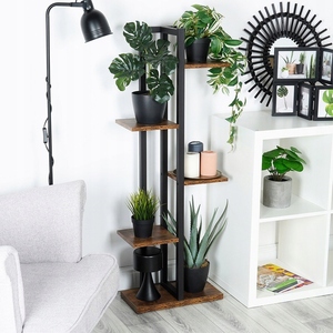 Hölzerner hoch gestufter Pflanzenst änder Indoor Stilvolles Eck pflanzen regal für mehrere Pflanzen, platzsparender Blumen ständer für Wohnkultur