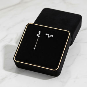 Boucles d'oreilles pendantes pour femmes, design irrégulier brillant, très populaires, en or blanc massif 18 carats, diamants naturels véritables, fabrication artisanale - Product Image 4