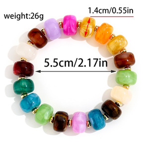 <span class=keywords><strong>Bracelet</strong></span> extensible en acrylique personnalisé avec perles, <span class=keywords><strong>bracelet</strong></span> extensible en acrylique coloré pour femmes et filles - Product Image 2