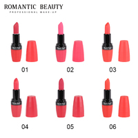 Rouge à lèvres crème longue durée à haute pigmentation, 6 couleurs, tube de rouge à lèvres en forme de balle, rouge à lèvres aromatisé aux fruits