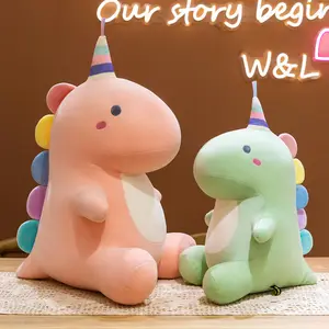设计师定制动物粉色恐龙毛绒玩具制造商/来样定做你自己的孩子恐龙毛绒玩具娃娃