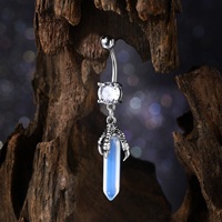 Toposh Drachenklaue blau 316l chirurgisch edelstahl trendig sex kristall bauchnabel bauchnabel ring piercing