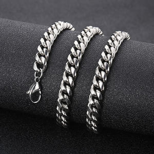 Catena <span class=keywords><strong>Hip</strong></span> <span class=keywords><strong>Hop</strong></span> a maglia cubana da uomo di qualità più venduta realizzata in acciaio inossidabile resistente all'acqua - Product Image 2