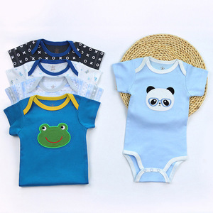 Lot de 3 bodys bébé à manches courtes pour garçon et fille, en coton, imprimé animal mignon, combinaisons pour nouveau-né, couleur aléatoire - Product Image 2