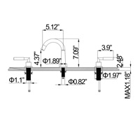Robinet de lavabo de salle de bain monotrou en laiton noir moderne avec cartouche céramique, à montage sur comptoir, monocommande eau chaude et froide, pour l'approvisionnement transfrontalier