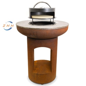 Elegante Chimenea Exterior, Fabricada en Acero Corten de Alta Calidad con Almacenamiento para Leña - Product Image 2