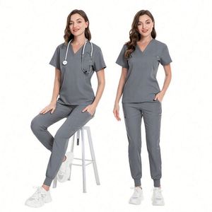 Ensemble de Blouse et Pantalon Médical Unisexe Personnalisé pour Femmes, Spécial Hôpital Dentaire, avec Détection d'Aiguilles et Thermocollage Sans Couture, pour Médecins et Infirmières - Product Image 1