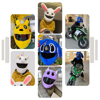 Funda Protectora para Casco de Motocicleta, de Felpa Suave con Diseño de Dibujos Animados, Multifuncional, Divertida, a Prueba de Viento, Directo de Fábrica