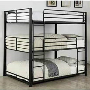 Wholesale Price Metal Triple Bunk <b>Bed</b> Steel Decker <b>Beds</b> Iron <b>Bed</b> Frame Bedroom/Dormitory Furniture - Product Image 1