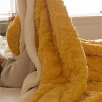 Jeté en fourrure sherpa en tricot de gros, en polyester 100%, jacquard double face, diamant, pour canapé, lit, fauteuil