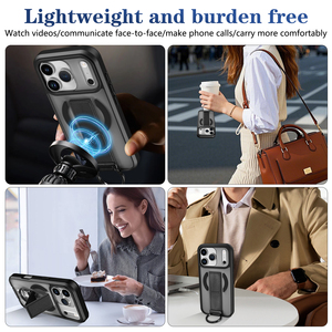 Matte Chống Va Chạm Chống Sốc Đầy Đủ Bảo Vệ <span class=keywords><strong>D</strong></span> Vòng Khung Đứng Trường Hợp Điện Thoại Cho Iphone 17 Pro & Max - Product Image 1