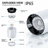 Spot LED encastré double tête orientable SASO GCC anti-éblouissement COB en fonte pour hall d'hôtel, commerce de détail, centre commercial, Moyen-Orient