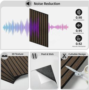 Panneau acoustique en PVC <span class=keywords><strong>à</strong></span> grain de bois auto-adhésif, panneau acoustique en feutre polyester absorbant le son, panneau acoustique <span class=keywords><strong>à</strong></span> lamelles pour mur et <span class=keywords><strong>plafond</strong></span> - Product Image 3