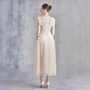 Abito Estivo di Alta Qualità per <span class=keywords><strong>Donna</strong></span>, Stile <span class=keywords><strong>Principessa</strong></span> con Pizzo, Elegante <span class=keywords><strong>Vestito</strong></span> da Sera - Product Image 3