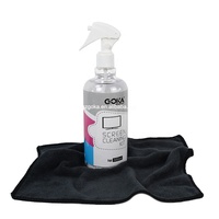 Kit de nettoyage électronique 2 en 1, flacon transparent en PET de 500 ml, liquide nettoyant pour écran et serviette en microfibre pour ordinateur portable, téléphone, tablette