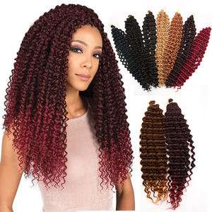 Venta al por mayor 20-inch 100g Crochet Trenzas Deep Wave Twist Extensión de cabello sintético Barato Hermoso cabello trenzado - Product Image 1