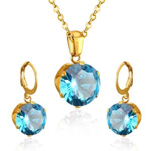 Parures de bijoux de haute qualité en zircon, collier et boucles d'oreilles, pour cadeaux de mariage - Product Image 4