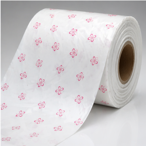 PE HMPA Hot Melt Position Adhesive with Release 180mm G18 R39 <b>Patterned</b> PE Film Roll for Sanitary Hygiene Product Manufacturing - Product Image 2