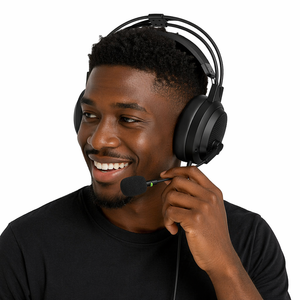Cuffie Professionali per Computer con Microfono a Collo d'Oca da 22cm, Driver da 40mm, Auricolari Stereo Cablati per Riunioni Online e Corsi Video - Product Image 4