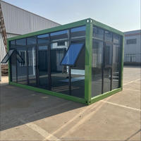 Maison conteneur détachable robuste à assemblage rapide, maison préfabriquée modulaire avec verre trempé haute résistance pour bureau