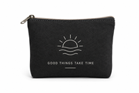 Pochette cosmétique vintage en lin avec fermeture éclair, portable, de taille moyenne, pour un usage quotidien, étui à maquillage