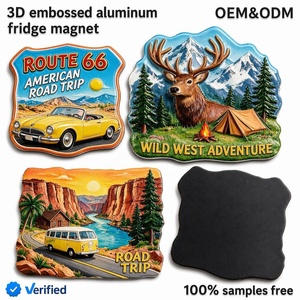 Aimant de réfrigérateur <span class=keywords><strong>en</strong></span> aluminium 3D gaufré personnalisé durable Route 66 Californie 2x3 pouces, souvenir de <span class=keywords><strong>voyage</strong></span>, décoration pour cuisine, bar, maison, homme - Product Image 1