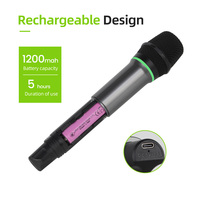 Système de microphone sans fil professionnel RAYHAYES RG-H16S 2.4G double micro portable avec RGB pour Karaoké