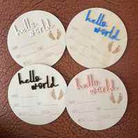 Haute qualité bienvenue nouveau-né bois nom signes en bois mur signe Plaque pour la maison salon décor bébé naissance annonce