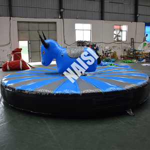 Popular parque infantil al aire libre desafío interactivo tirar montar personalizar comercial inflable rebote unicornio caballo Toro <span class=keywords><strong>juegos</strong></span> - Product Image 5