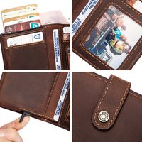 Dompet Pria Grosir Pabrik, Model Retro Sederhana, Portabel, Kapasitas Besar, Banyak Slot Kartu, Tempat Koin, Penutup Kancing