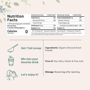 Poudre d'extrait de stévia OEM ODM, édulcorant zéro calorie, 8oz 227g, en vrac, marque privée - Product Image 4