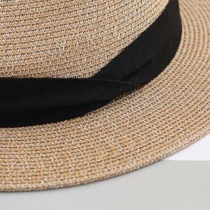 Sombrero de Paja para Mujer, Protección Solar, Estilo Pescador, para Playa, Vacaciones, Fedora - Product Image 5