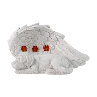 Statue commémorative pour chien en résine, chiot endormi peint à la main avec des ailes d'ange, figurine de jardin pour la commémoration, cadeau de condoléances pour la perte d'un animal de compagnie