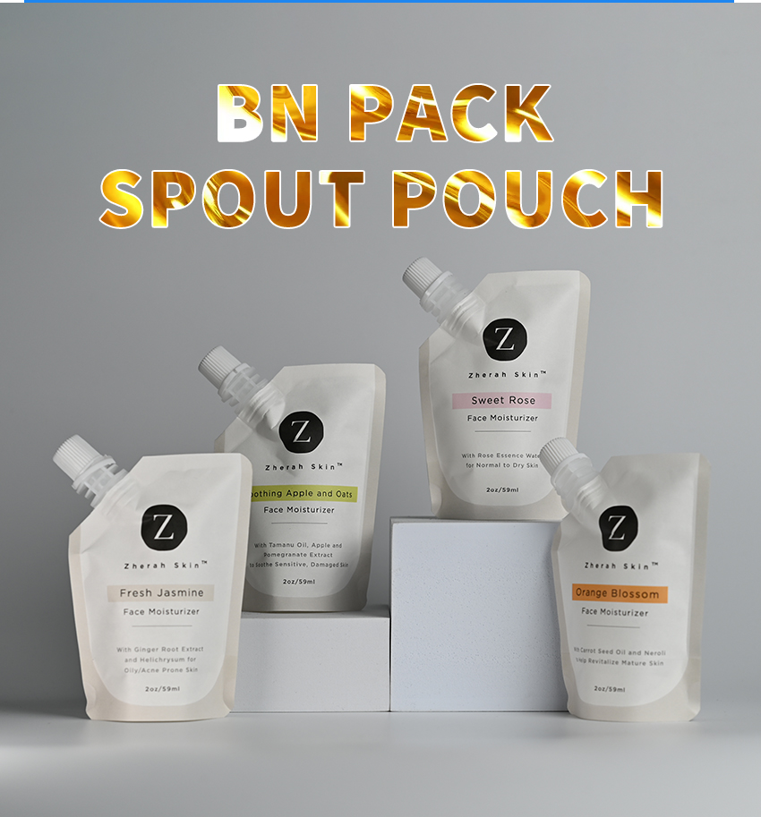 High Quality Kraft Paper Cosmetic Spout Bag Water 1000ML Bag With Spout Bag For Food