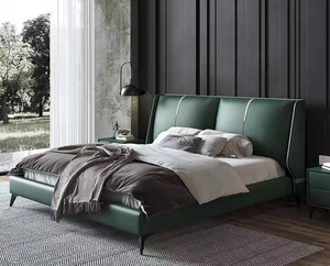 Best Solid Oak <b>Wood</b> Tatami <b>Bed</b> Double Queen King Size Platform Bedroom Furniture Floating <b>Headboard</b> Leather Soft Storage Space - Product Image 3