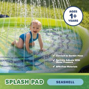 Aspersor de Agua en Forma de Concha de Mar de 60 Pulgadas para Niños Pequeños, Juego Acuático de Verano para el Patio Trasero - Product Image 3