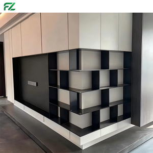 Libreria Moderna Personalizzata, Scaffale da Studio Contemporaneo in Metallo e Alluminio, Montaggio a Parete per Soggiorno e Ufficio - Product Image 5