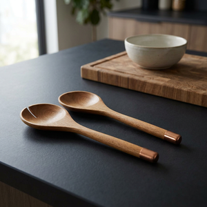 Utensilios para Ensalada de Madera de Mango con Puntas de Cobre, Herramientas Ecológicas para Ensalada - Product Image 2