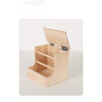 Mangeoire à foin en bois pour animaux de compagnie, gamelle d'alimentation pour lapins, boîte à nourriture pour chinchillas et cochons d'Inde, gamelle multifonctionnelle ouvrable, fournitures pour mangeoire à foin